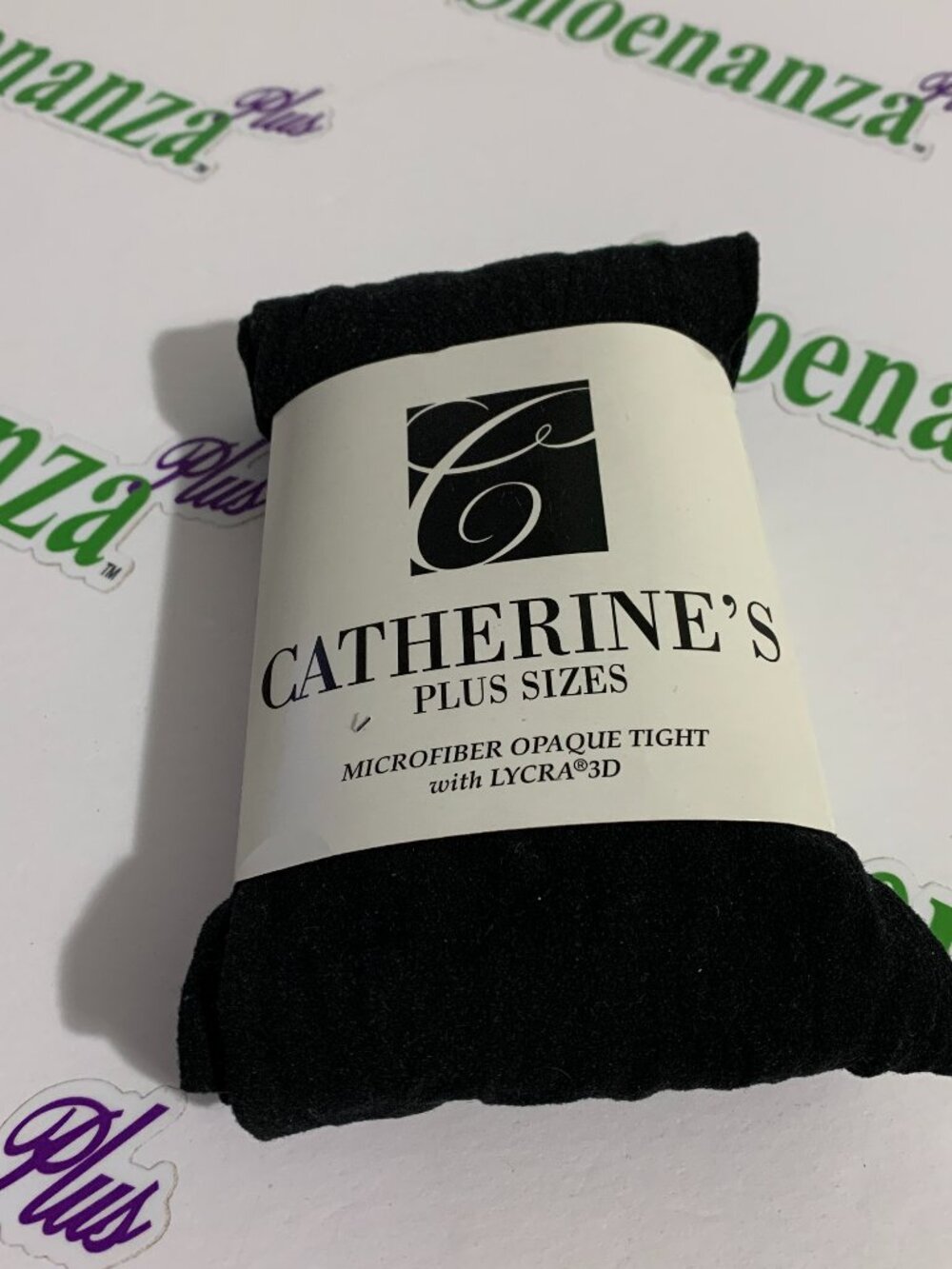 Catherines Tights Microfiber Opaque Hosiery Jet Black Plus Size 7X 75 - 80" Hips